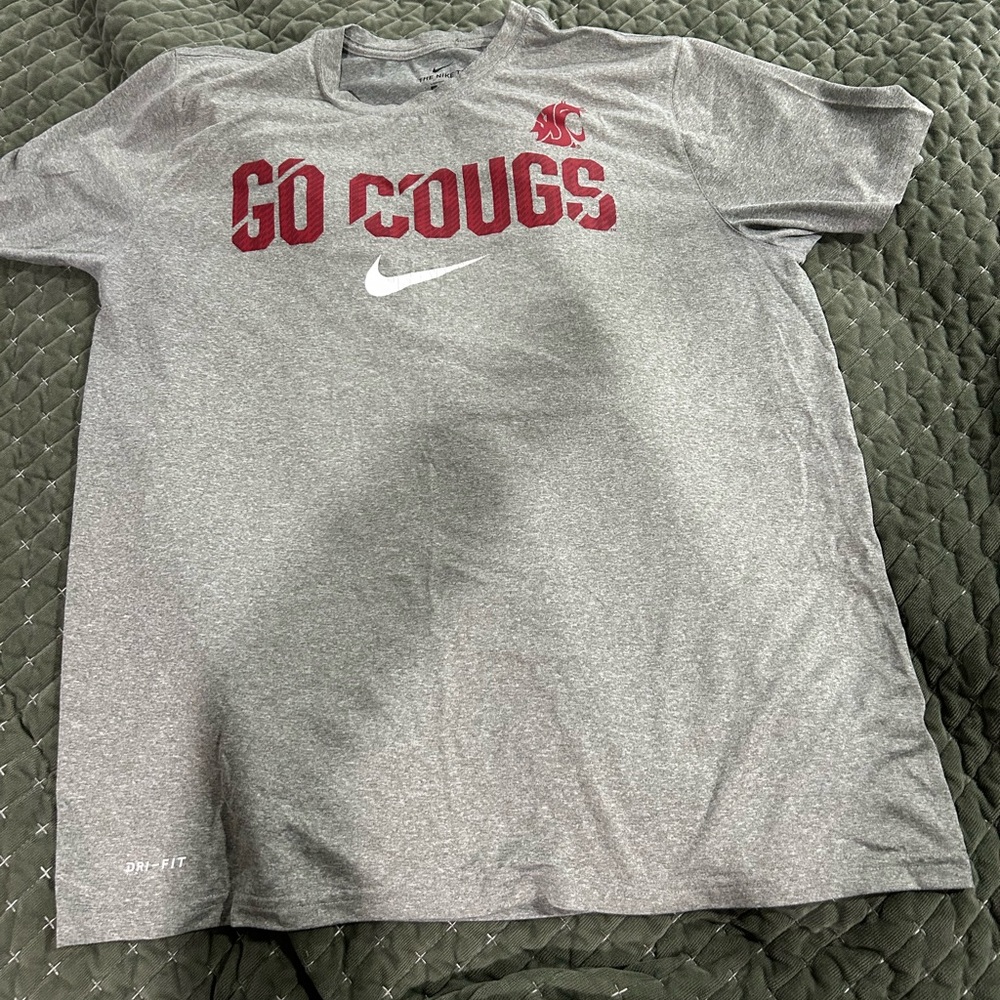 Men’s XL Nike Gray and Red WSU Cougars Go Cougs' Tee